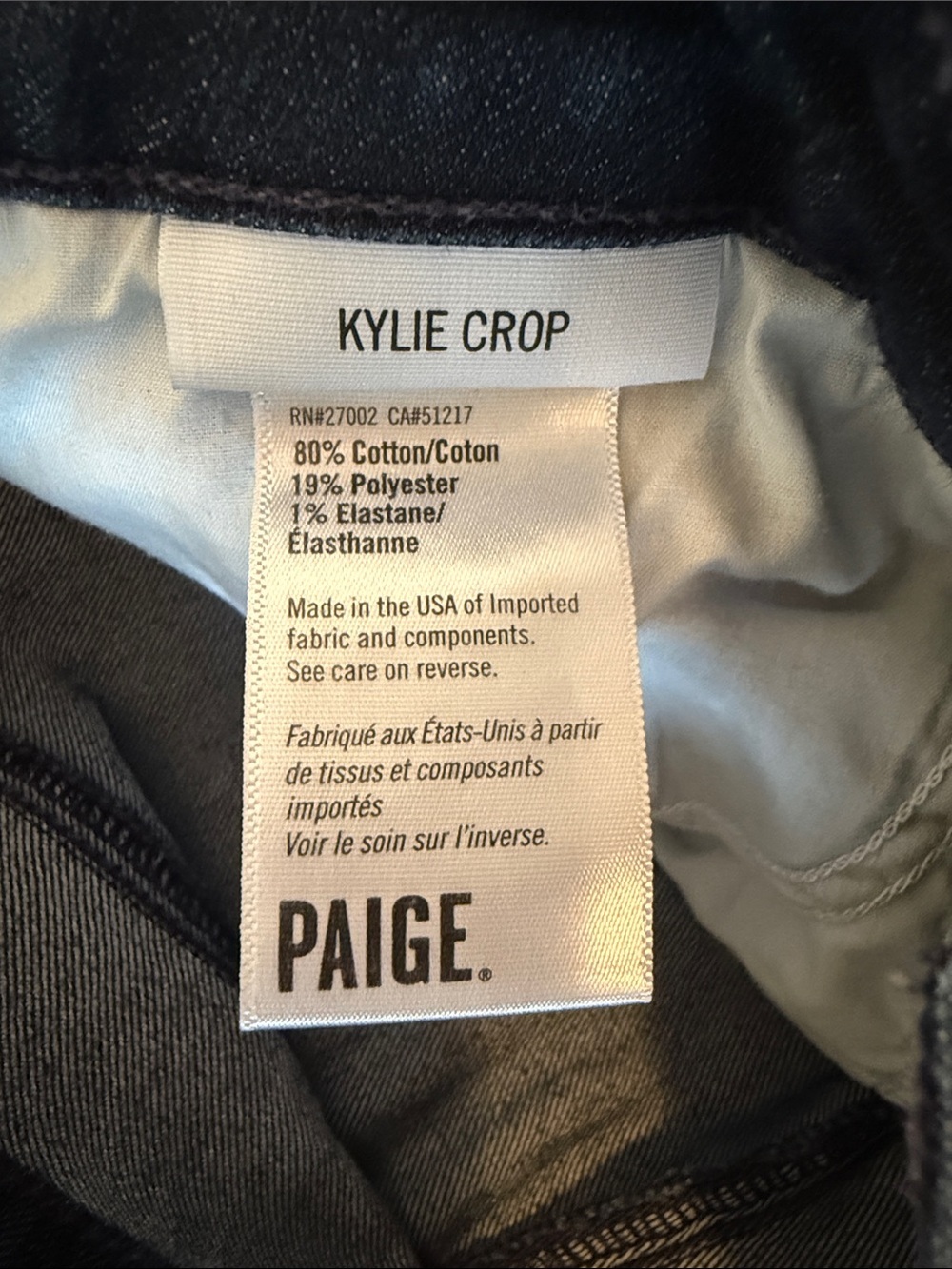 PAIGE Kylie Crop Jeans - Size 29 - Dark Wash Denim - Picture 3 of 9
